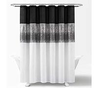 Lush Decor Cortina de Ducha Night Sky, 72 x 72 Pulgadas, Blanco y Negro