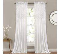 Lush Decor Cortinas Pintuck con Textura Semitransparente para Ventana, para salón, Comedor, Dormitorio, 213 x 137 cm