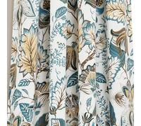 Lush Decor Cynthia Jacobean - Par de Cortinas para oscurecer la habitación, Turquesa y Neutro, 84 Pulgadas de Largo x 52 Pulgadas de Ancho
