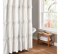 Lush Decor Darla Shower Curtain, 72 by 72-Inch, White