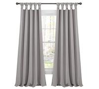 Lush Decor de Cortinas Opacas con Nudos en la Parte Superior, aislantes, de Color Gris Claro, 213,4 cm x 132 cm, 213,4 cm x 132 cm