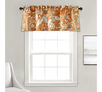 Lush Decor Dolores Light Filtering - Cenefa para Cortina de Ventana, 45,7 cm de Largo x 132,1 cm de Ancho, Color Naranja