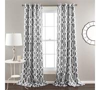 Lush Decor Edward Trellis Juego de Cortinas para oscurecer la habitación, Color Gris, para Sala de Estar, Comedor, Dormitorio (par), Poliéster, 52" W x 84" L (Pack of 1)