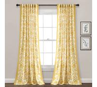 Lush Decor Emma - Panel de Cortina jacobeo Texturizado para Ventana (Panel Individual), 84 Pulgadas de Largo x 52 Pulgadas de Ancho, Color Amarillo