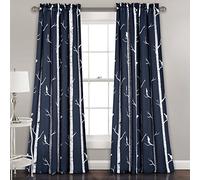 Lush Decor Exuberante decoración 16t000562 Juego de pájaros en el árbol de Cortina de oscurecimiento Ventana Panel, 84 "X 52, Azul Marino
