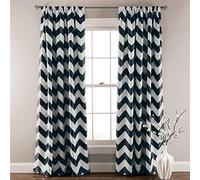 Lush Decor Exuberante decoración Chevron Ventana Valance Cortinas de oscurecimiento habitación