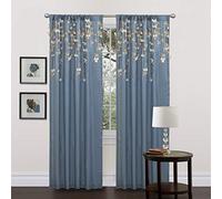 Lush Decor Exuberante decoración Cortina de Flor Drop, Azul, Curtain
