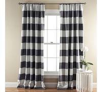 Lush Decor Exuberante decoración Rayas oscurecimiento habitación Cortina de Ventana, 84 por - , Gris, Juego de 2