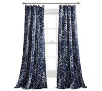 Lush Decor Forest Window Curtain Panel (Set of 2), 84 x 52, Navy