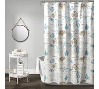 Lush Decor Harbor Life - Cortina de Ducha Azul de 72 pies x 1, 72 x 72 Pulgadas, Azul y Gris Pardo