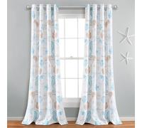 Lush Decor Harbor Life - Panel de Cortina para Ventana con Filtro de luz (Panel Individual), 52 Pulgadas de Ancho x 84 Pulgadas de Largo, Azul y Gris Pardo