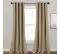 Lush Decor - Juego de Cortinas Opacas con Ojales aislantes para Ventana, Color Moca, 52 x 84 Pulgadas
