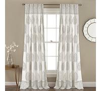 Lush Decor Juego de Cortinas para oscurecer la habitación, para Sala, Comedor, Dormitorio (par), poliéster, Gris, 52 Pulgadas de Ancho x 84 Pulgadas de Largo (Paquete de 1)
