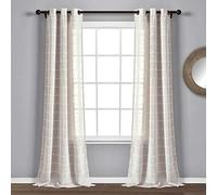 Lush Decor Juego de Cortinas para Ventana (84 x 38 Pulgadas), poliéster, Beige, 38 Pulgadas de Ancho x 84 Pulgadas de Largo (Paquete de 1)