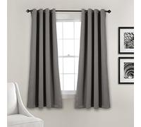 Lush Decor - Juego de Paneles de Cortinas Opacas con Ojales, Color Gris Oscuro, 52 x 63 Pulgadas