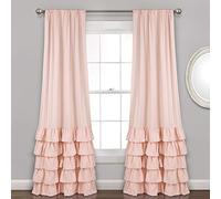Lush Decor Juego de Paneles de Ventana para Sala de Estar, Comedor, Dormitorio (par), poliéster, Rubor, 84 Pulgadas de Largo
