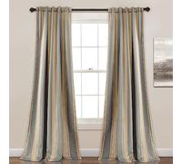 Lush Decor Julia - Par de Paneles de Cortinas filtrantes de luz a Rayas, 274 cm de Largo x 132 cm de Ancho, Color Gris