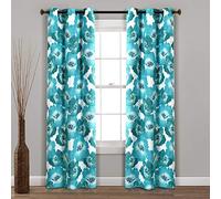Lush Decor, Julie, Paneles de Cortina para Ventana 100% opacos con Aislamiento Floral y Ojales, 97 cm de Ancho x 213 cm de Largo, Cortinas Florales de Primavera, Cortinas Opacas para Sala de Estar