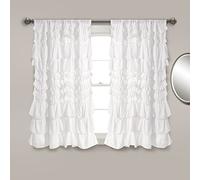Lush Decor, Kemmy, Panel de Cortina para Ventana, Individual, 160 cm de Largo x 132 cm de Ancho, Blanco