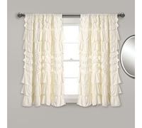 Lush Decor, Kemmy, Panel de Cortina para Ventana, Individual, 160 cm de Largo x 132 cm de Ancho, Marfil
