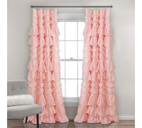 Lush Decor, Kemmy, Panel de Cortina para Ventana, Individual, 241 cm de Largo x 132 cm de Ancho, Rosa melocotón