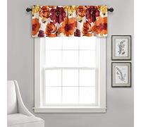 Lush Decor Leah - Cenefa de Filtro de luz Floral, 52 Pulgadas de Ancho x 18 Pulgadas de Largo, Color Rojo y Naranja, Cortina Floral, decoración de Primavera, Flores Coloridas en Flor, cenefas de baño