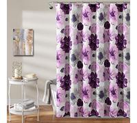 Lush Decor Leah - Cortina de Ducha, Color Gris y Morado