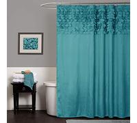 Lush Decor Lillian Shower Curtain, 72 by 72-Inch, Turquoise