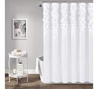 Lush Decor Lillian Shower Curtain, 72 by 72-Inch, White
