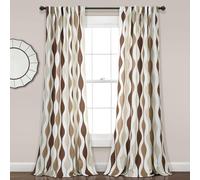 Lush Decor Mid Century Geo - Par de Paneles de Cortina para Ventana con Filtro de luz, 84 Pulgadas de Largo x 52 Pulgadas de Ancho, Neutro