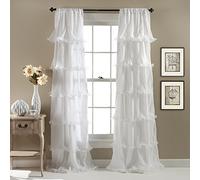 Lush Decor Nerina Window Curtain, 84 by 54-Inch, White
