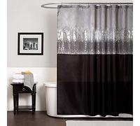 Lush Decor Night Sky - Cortina de Ducha (72 x 72 cm), Color Negro y Gris