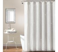 Lush Decor Night Sky - Cortina de Ducha con Forro de PEVA, 2 Piezas, 183 x 183 cm, Color Blanco