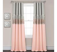 Lush Decor Night Sky Panel de Cortina Opaca 100% Forrado para Ventana (Panel Individual), 84 Pulgadas de Largo x 42 Pulgadas de Ancho, Gris y Rubor