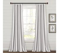 Lush Decor Panel de Cortina de Ventana de algodón teñido a Rayas, 84 Pulgadas de Largo x 42 Pulgadas de Ancho, Gris