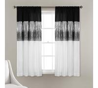 Lush Decor Panel de Cortina de Ventana Night Sky (Panel Individual), 63 Pulgadas de Largo x 42 Pulgadas de Ancho, Blanco y Negro
