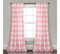 Lush Decor Panel de Cortina para Ventana, poliéster, Rosa, 52 Pulgadas de Ancho x 84 Pulgadas de Largo (Paquete de 2)