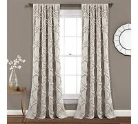 Lush Decor Par de Paneles de Cortinas con Volantes para Ventana, 84 x 54 Pulgadas, Neutro