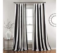 Lush Decor, Par de Paneles de Cortinas de Ventana para oscurecer la habitación, 241 x 132 cm, 132 cm de Ancho x 241 cm de Largo, Color Negro
