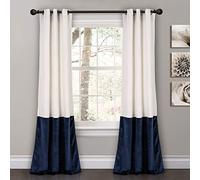 Lush Decor Prima Cortinas de Terciopelo con Bloques de Color y Filtro de luz, Juego de Paneles de Ventana para Sala de Estar, Comedor, Dormitorio (par), 38 Pulgadas de Ancho x 84 Pulgadas de Largo,