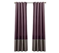 Lush Decor Prima - Juego de Cortinas para Ventana de Sala de Estar, Comedor, Dormitorio (par), 54 x 84 Pulgadas, 54 Pulgadas de Ancho x 95 Pulgadas de Largo, Color Morado y Gris