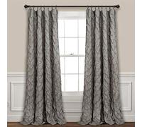 Lush Decor Ravello Pintuck - Cortinas Vintage y Elegantes de Granja, Panel de Cortina Individual, 52 Pulgadas de Ancho x 84 Pulgadas de Largo, Color Gris