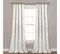Lush Decor Ravello Pintuck - Panel de Cortina para Ventana, Individual, 52 Pulgadas de Ancho x 84 Pulgadas de Largo, Color Blanco, Adorno de Lujo con Pintuck, diseño Texturizado Elegante, decoración
