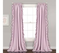 Lush Decor Reyna - Juego de Cortinas con Volantes para Ventana, par, 54 Pulgadas de Ancho x 84 Pulgadas de Largo, Color Lila, Juego de Cortinas fluidas, Cortinas románticas con Volantes para