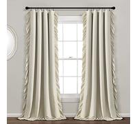 Lush Decor Reyna - Panel de Cortina Opaca 100% Forrado (Panel Individual), 84 Pulgadas de Largo x 54 Pulgadas de Ancho, Trigo