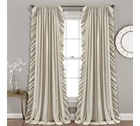 Lush Decor Reyna - Par de Cortinas para Ventana, 274 cm de Largo x 137 cm de Ancho, Color Trigo