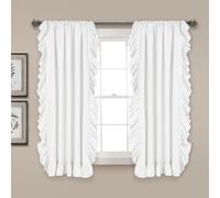 Lush Decor Reyna - Par de Paneles de Cortina para Ventana, 45 Pulgadas de Largo x 54 Pulgadas de Ancho, Color Blanco