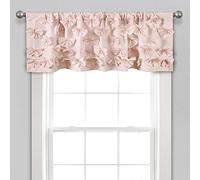 Lush Decor Riley - Cortina para Ventana, diseño de Lazo Hecho a Mano, Elegante filtrado de luz, 137 x 45 cm (Ancho x Largo), Color Rosa