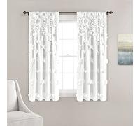 Lush Decor Riley - Cortina para Ventana, Individual, Color Blanco, 137 x 160 cm