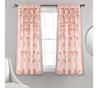Lush Decor Riley Cortina Transparente con Volantes, Panel de Ventana para salón, Comedor, Dormitorio (Individual) 160 cm x 137 cm